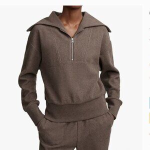 Varley Maguire Half Zip Sweatshirt Brown Small